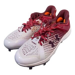 Under Armour Mens‎ Yard Low MT Metal Baseball Cleats 3025592-601 Red Size 7.5